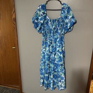 Floral Blue Maxi Dress